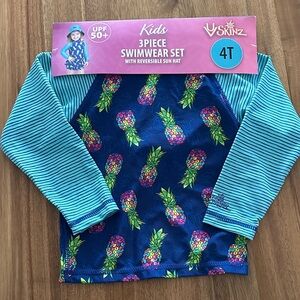 UV Skinz Kids Blue Pineapple Rash Guard Swim Set - 4T